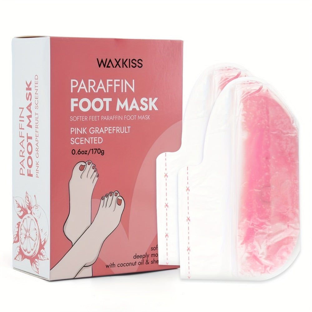 Paraffin Wax Moisturizing Hand & Foot Mask WAXKISS - Non-Greasy Skin Softening Treatment Lavender & Grapefruit Scent - Portable Spa Mask for Dry Cracked Hands Feet Skin Elasticity Women