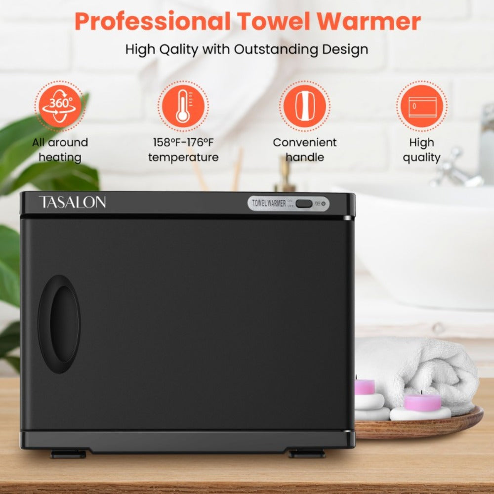 Hot Towel Warmer Cabinet 23L Holds 72 Towels Heats to 158-176°F in 10-15 Min – Professional Salon & Spa Facial Towel Steamer for Esthetician, Massage & Hair Beauty, Black & White