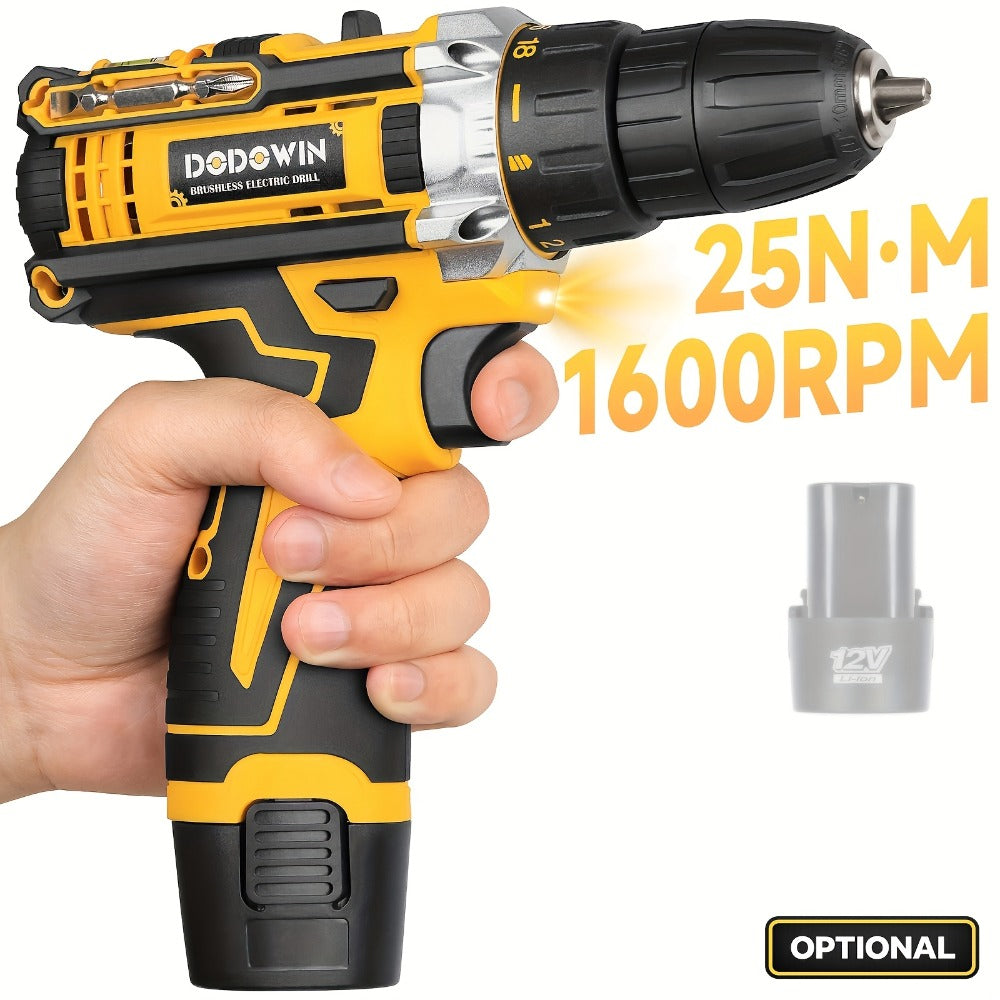 Cordless Impact Drill Set 12V / 21V Electric Drill Kit – 45Nm Torque, 2-Speed, Keyless Chuck, LED Light, Battery & Charger Included, Up to 115pcs Accessories for Home Repair, DIY & Construction