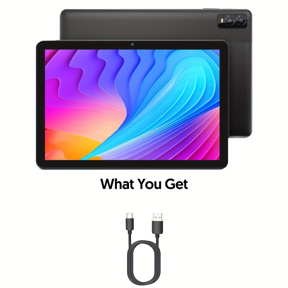 10 Inch Android 14 Tablet 8GB RAM 32GB ROM 1TB Expandable Octa-Core 1280x800 IPS Touch Screen Dual Camera WiFi 2-in-1 Tablet PC with Optional Keyboard Mouse Case & Stylus – White