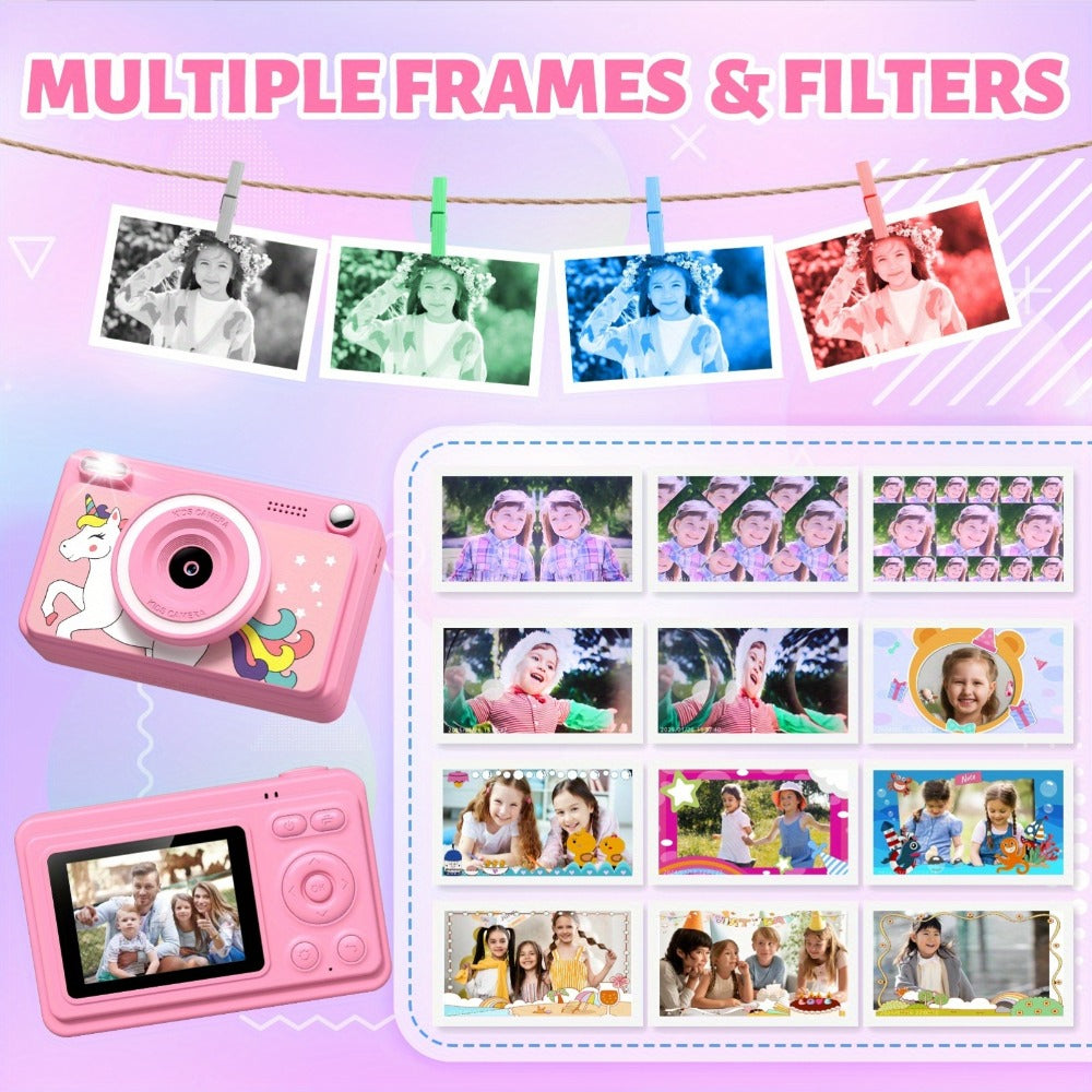 Kids Instant Print Camera 1080P HD, Polaroid Style Photo Printer Camera for Kids with 5 Rolls Paper & 32GB Card, Birthday Christmas Gift for Boys & Girls Ages 3-14, Green, Blue, Pink