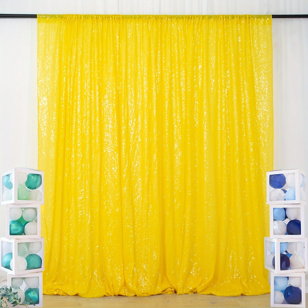 Sequin Backdrop Curtains 2FTx8FT Glitter Photography Background Panels for Party Wedding Birthday Stage Decoration Gold Yellow Shimmer Curtain Set 4 6 10 Panels Available