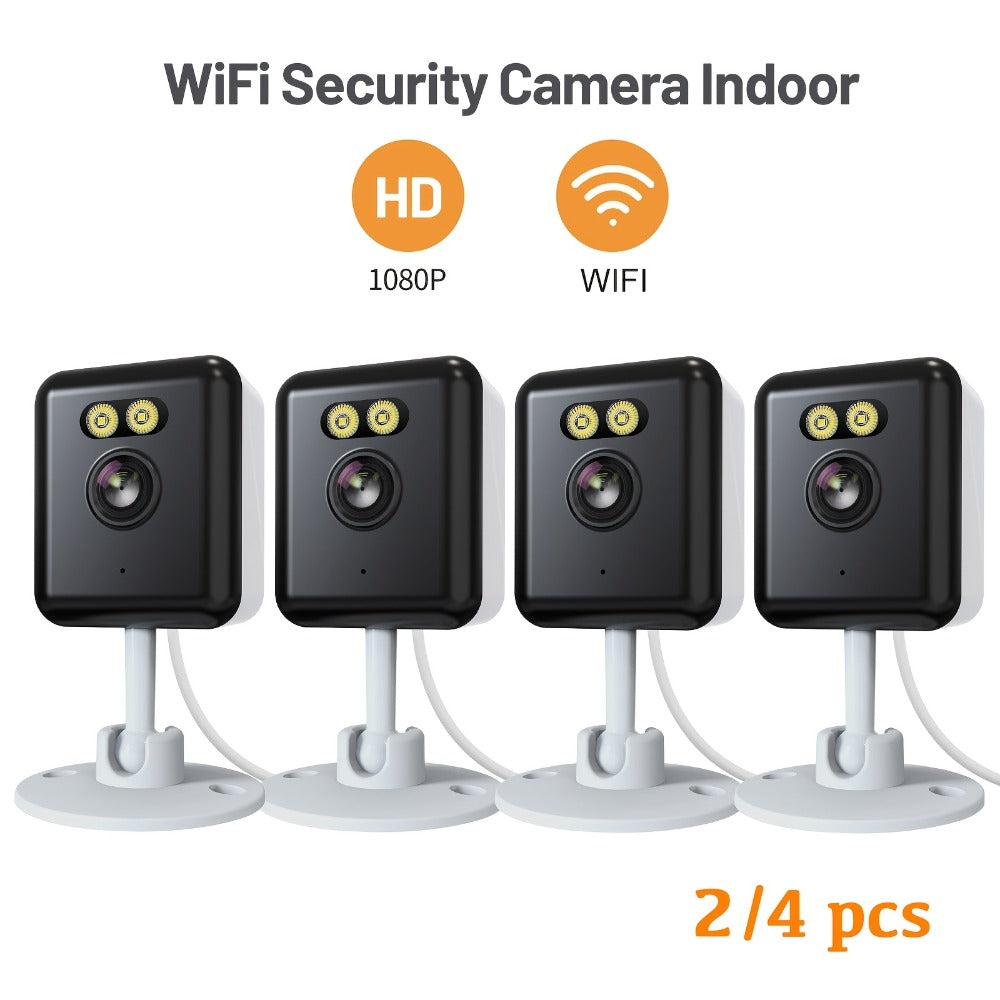 AI-Powered 3MP Indoor Security Camera 2-Pack, Humanoid Detection, Alexa Compatible, Full-Color Night Vision, Two-Way Audio, Smart Motion Alerts, 2.4G WiFi – Home Baby Pet Video Monitoring