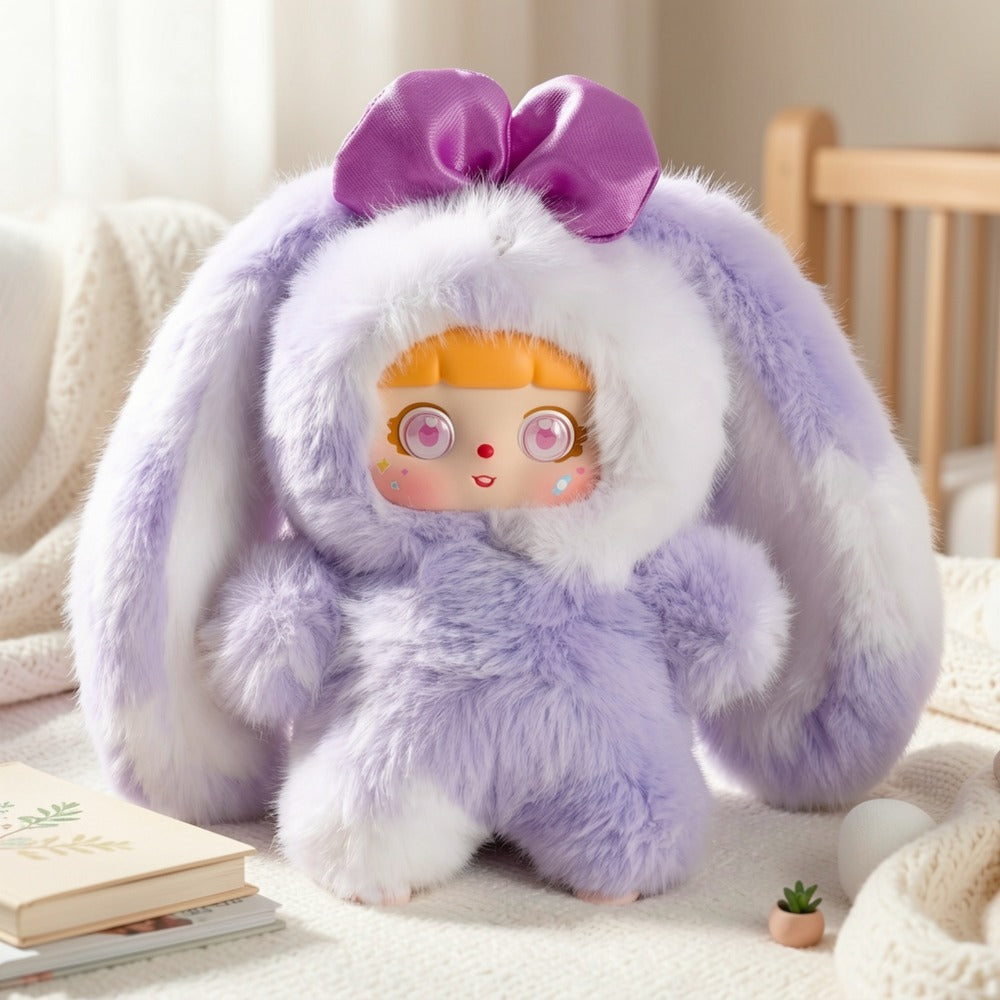 Kawaii Rabbit Plush Toy with Detachable Face, Customizable Bunny Stuffed Animal
