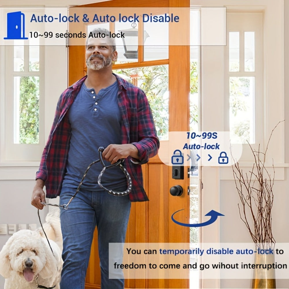 Voice Guided Keypad Deadbolt with Fingerprint, PIN, One-Time Visitor Code & Key, Backlit Keypad, Auto Lock, Long Battery Life, 15-Min DIY Install, Stainless Steel Front Door Lock for Home Airbnb