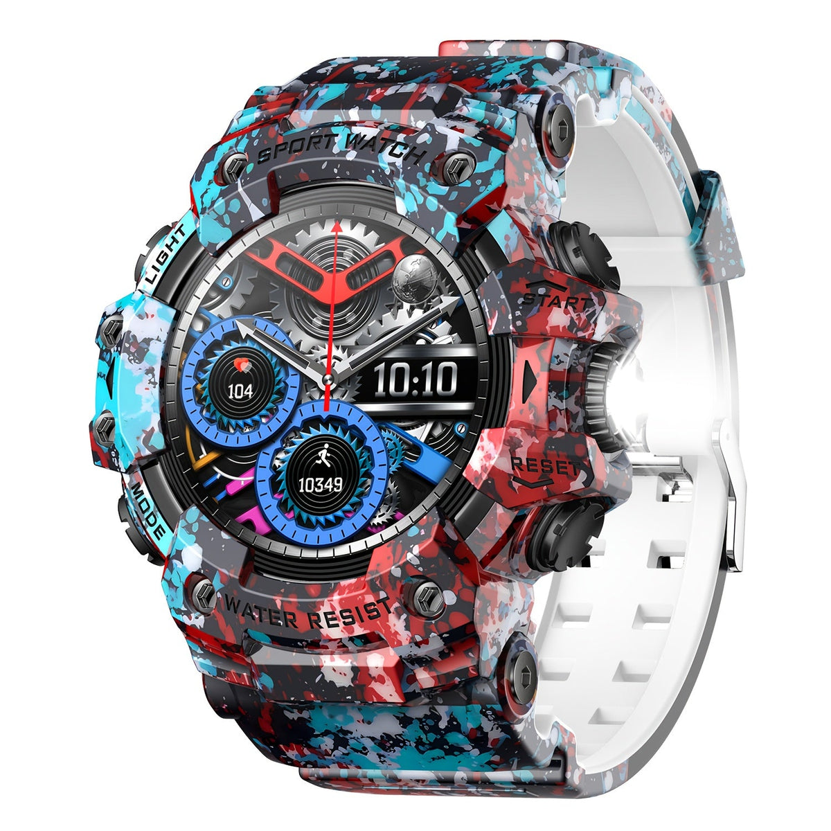 Tactical Smartwatch for Men, LED Flashlight & SOS Emergency, 1.32" TFT Screen, Bluetooth Calling, 100+ Sport Modes, Heart Rate SpO2 Sleep Tracker, Camouflage & Matte Colors – iPhone & Android Compatible