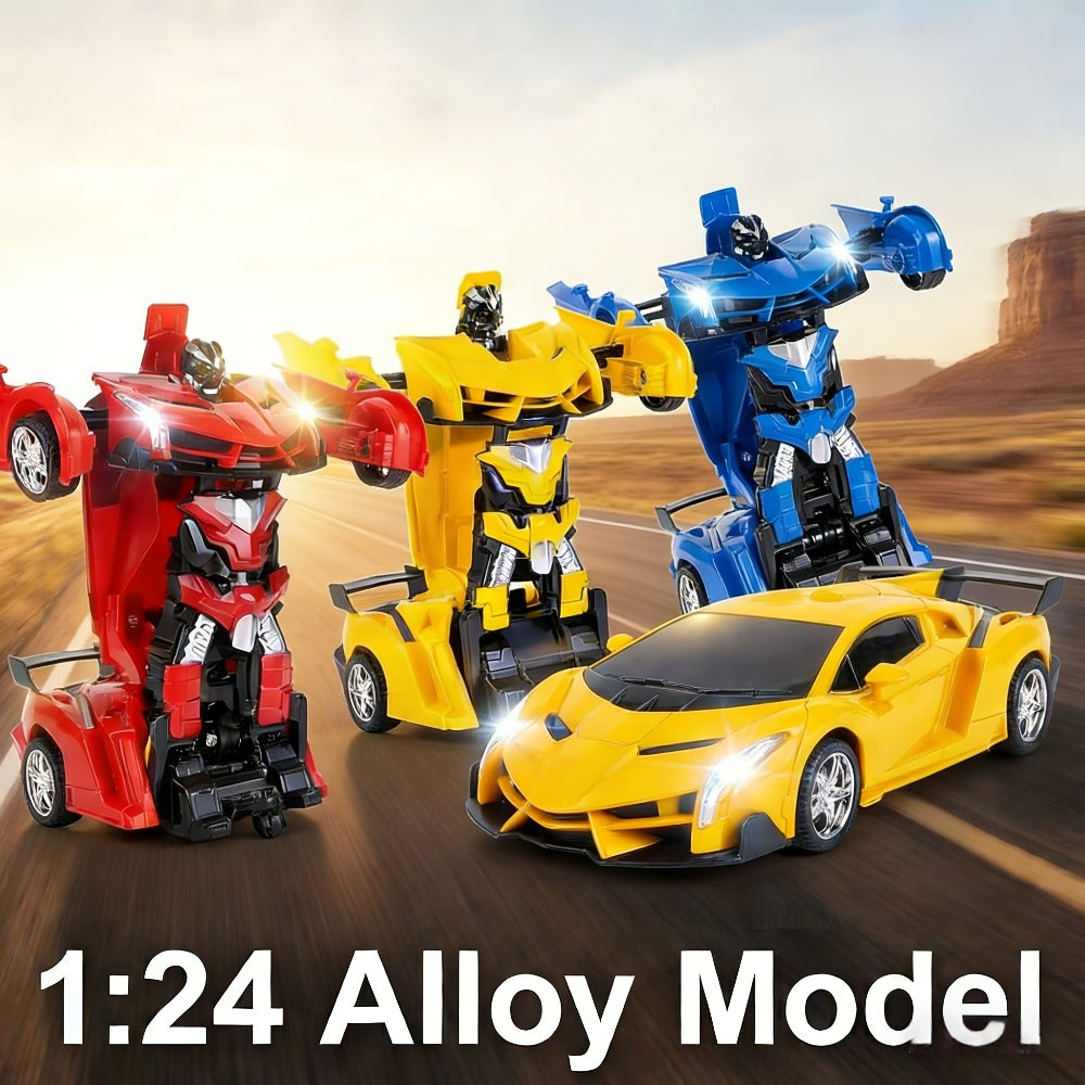 Transforming RC Robot Car, 2.4GHz One-Button Stunt Toy