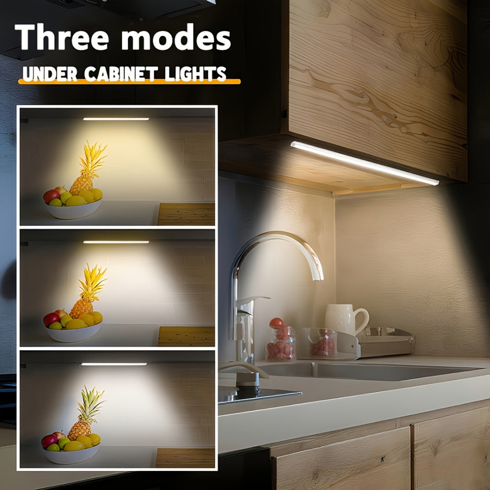 Motion Sensor Cabinet Light 6 Pack Wireless - USB Rechargeable 800mAh LED Night Light, 3 Brightness Modes, Adhesive Mount for Kitchen, Bedroom, Stairs, Closet, Hallway & Home Office