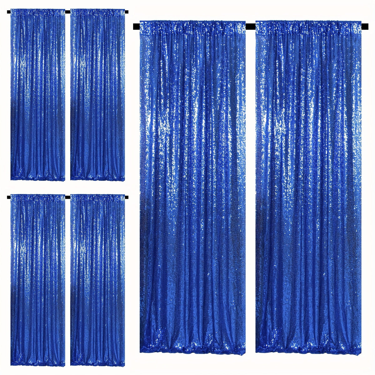 Sequin Backdrop Curtains 2FTx8FT Glitter Photography Background Panels for Party Wedding Birthday Stage Decoration Gold Yellow Shimmer Curtain Set 4 6 10 Panels Available