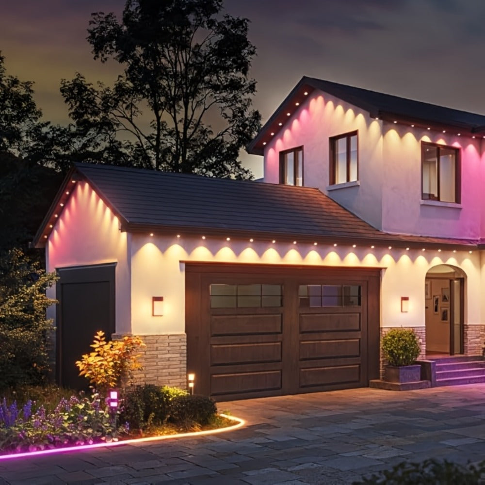 Permanent Outdoor Lights IP67 Waterproof – RGB LED Eaves Light, App & Remote Control, Color Changing for Halloween, Christmas, Holiday, Party & Daily Roof Lighting (20/30/50/100/200/300/500 FT)