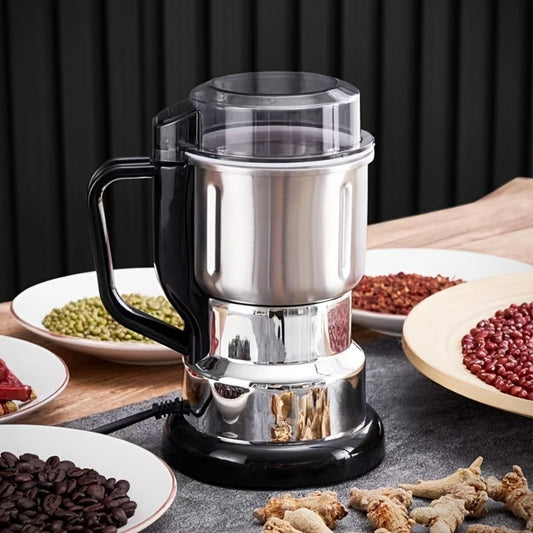Electric Grain Grinder for Spices & Coffee, Silver 1- or 2-Piece Options
