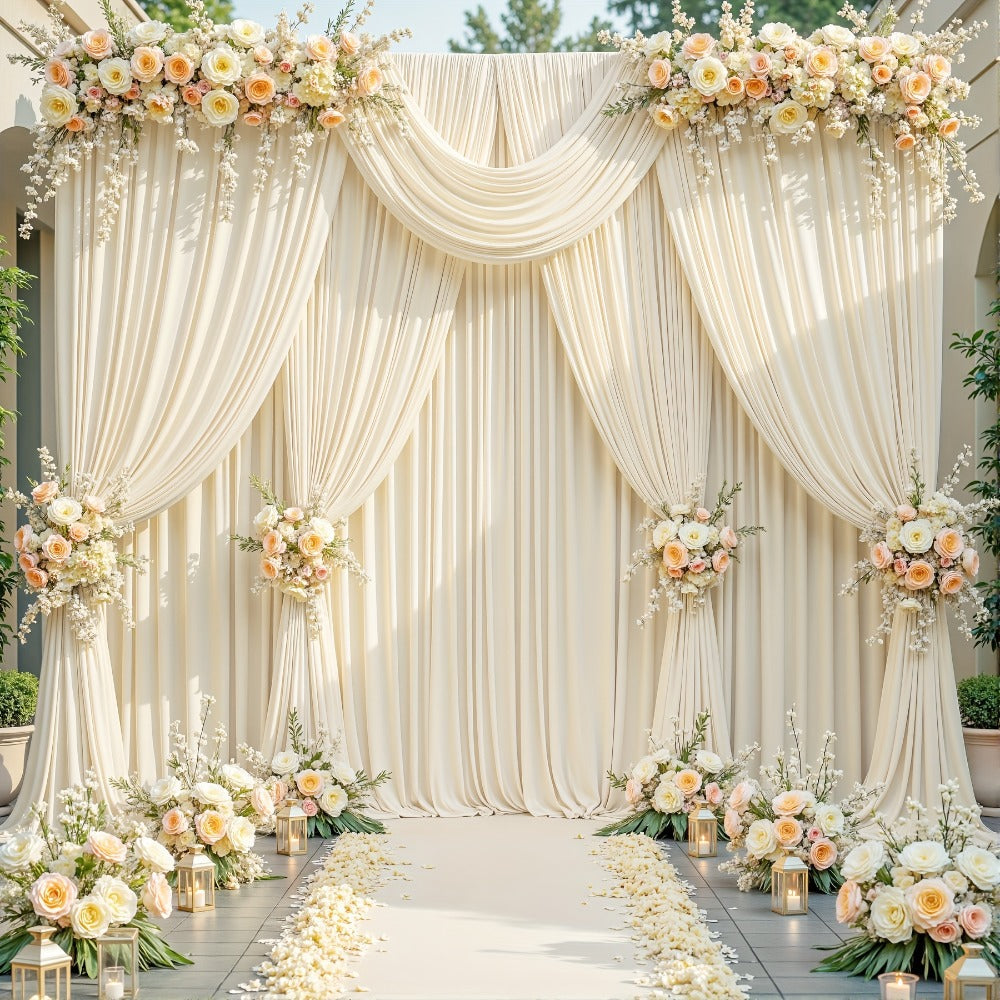 4-Pack 5x10ft Elegant Spandex Photography Backdrop | Wear-Resistant, Wrinkle-Free, Soft & Opaque Party Decoration Banners for Weddings, Birthdays, Stages, Exhibitions & Events