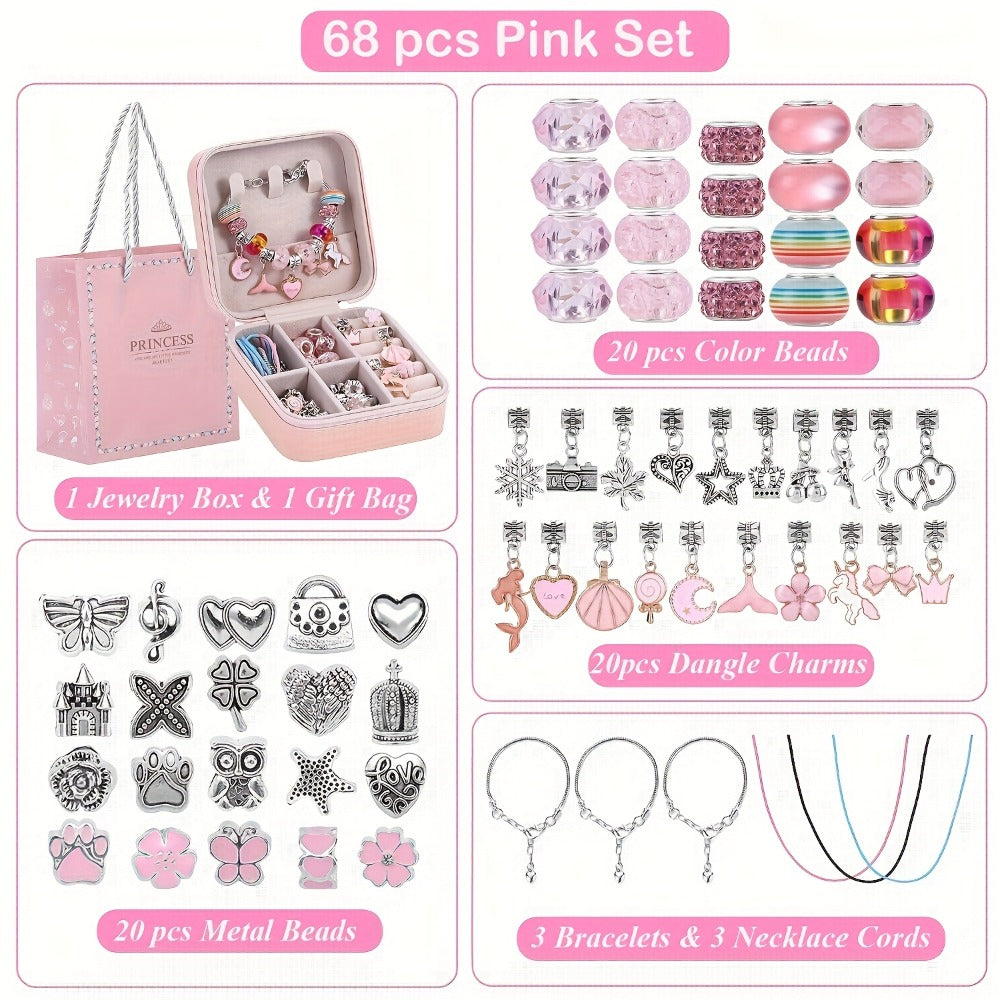 DIY Beaded Bracelet Making Kit, 7 Styles, Unicorn & Mermaid