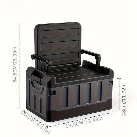 Folding Camping Stool with Backrest and Storage, Optional Waterproof Bag Bundles
