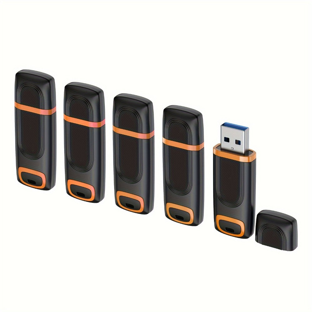 5-Pack USB 3.0 Flash Drive High Speed Thumb Drive with LED Indicator – 16GB 32GB 64GB 128GB Memory Stick Pen Drive for PC Laptop Mac Computer Storage & File Transfer
