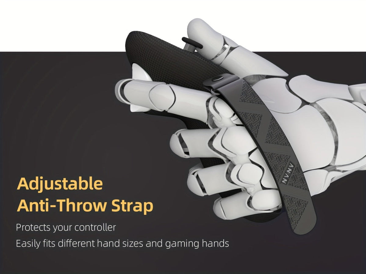 Meta Quest 3 & 3S Controller Grip Cover Silicone Hand Strap Protector - Anti-Throw Knuckle Strap Adjustable Battery Opening VR Controller Accessories for Meta Quest 3 and Quest 3S