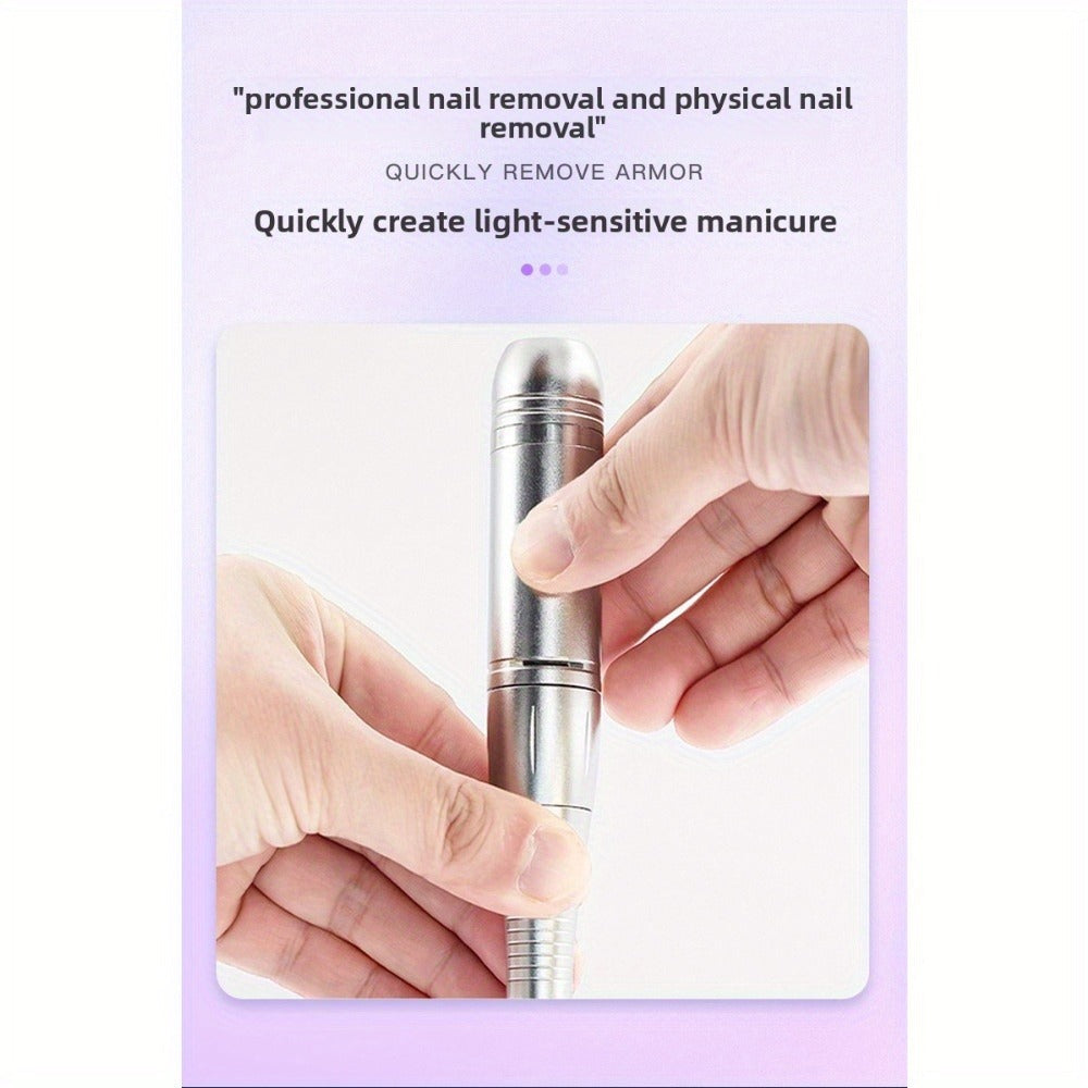 Nail Drill 45000 RPM Rechargeable Professional Electric Nail File Kit with Drill Bits Sanding Bands Low Noise Portable Manicure Pedicure Polishing Set for Salon Home Women Nail Techs