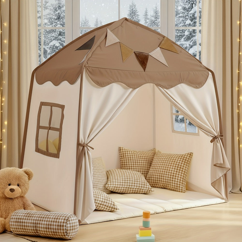 Kids Play Tent with Foldable Design in Beige, Pink, Green, Brown or Cream