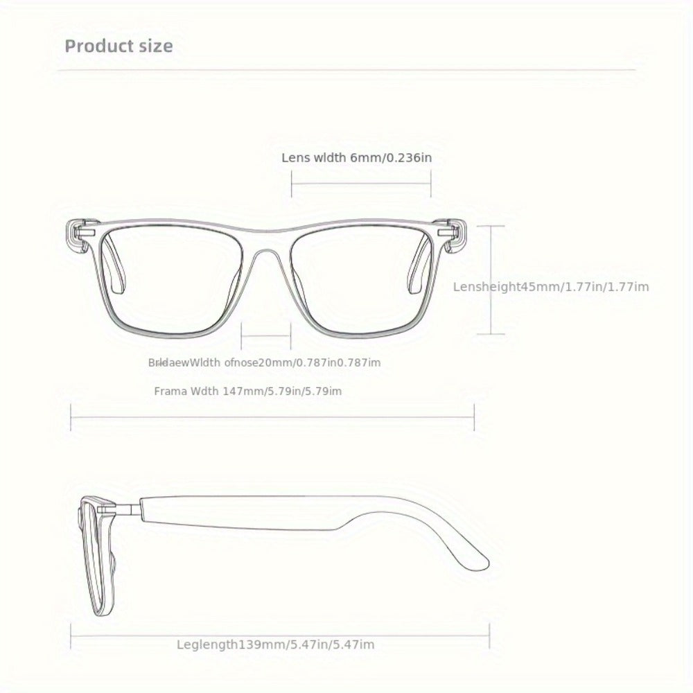 AI Smart Glasses with Real-Time Translation for 160+ Languages, ChatGPT Voice Assistant, HD Calls & Hi-Fi Music – Open-Ear Audio Glasses for Men & Women