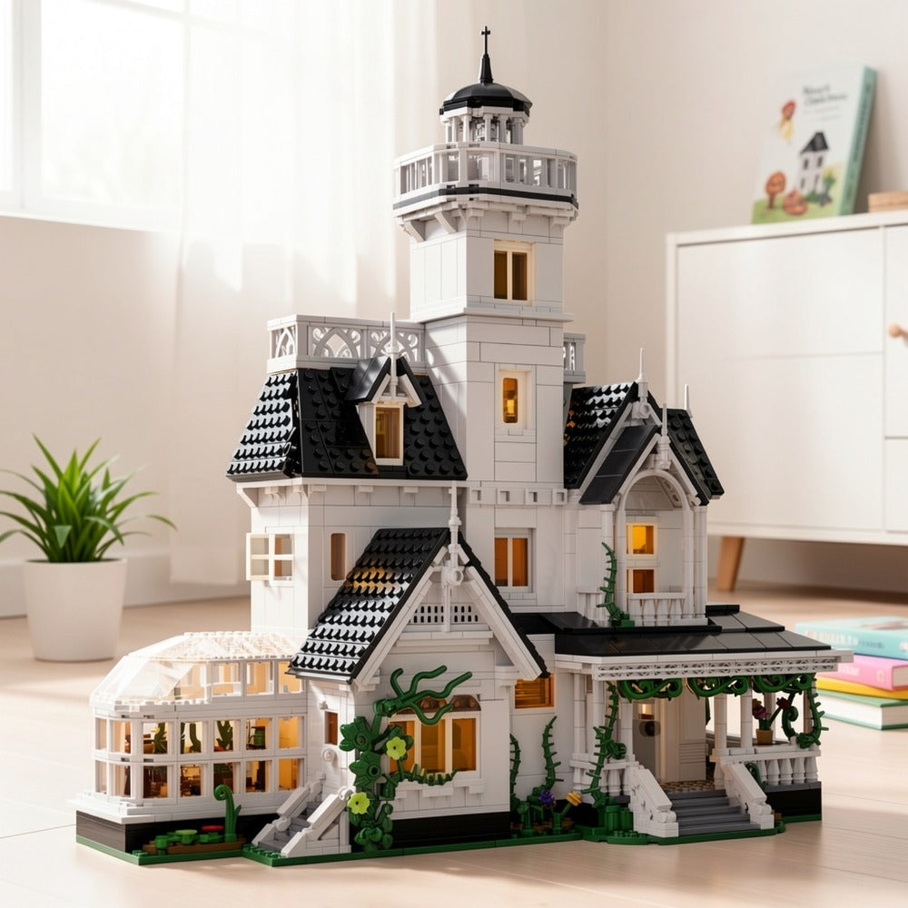 1877-Piece Victorian-Style House Building Block Set
