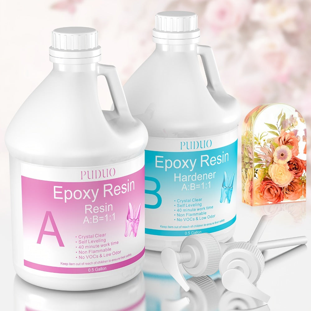 Ultra-Clear Epoxy Resin Kit 1 2 3 Gallon Fast Curing Bubble-Free Non-Yellowing – 2-Part AB Epoxy for Coatings Casting Countertops River Tables & DIY Crafts
