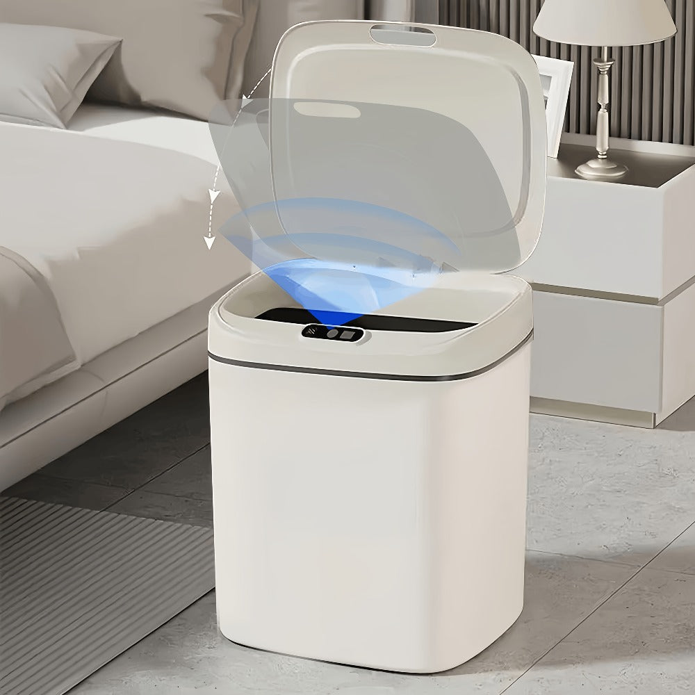 Motion Sensor Trash Can Silent Slow-Close Lid – Touchless Infrared Auto Open, Touchpad Control, Battery Operated | 2.91 Gal Mini & 4.49 Gal | Home Office Kitchen Bathroom Bedroom