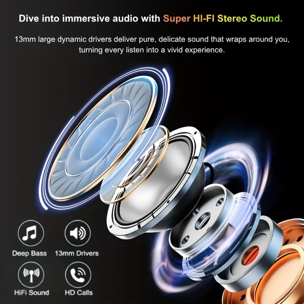 Monster True Wireless Earbuds Bluetooth 5.3 TWS Hi-Fi Sound Dual Noise-Cancelling Mic Touch Control Type-C Charging Case Lightweight Comfortable Fit Premium Black Gold Earphones