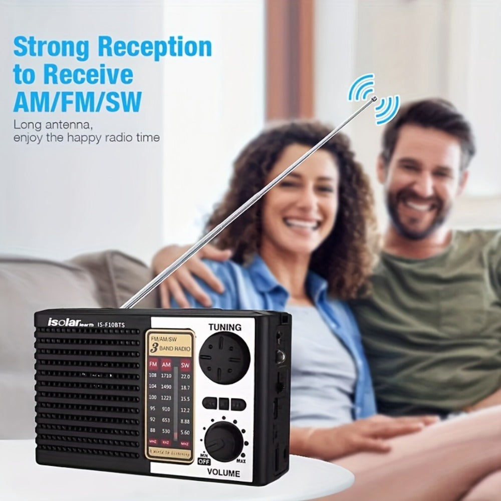 Rechargeable Solar Radio Speaker FM AM Portable Outdoor Radio with MP3 Player Flashlight Adjustable Volume for Camping Hiking Emergency Outdoor Activities Survival Gear Gift for Men