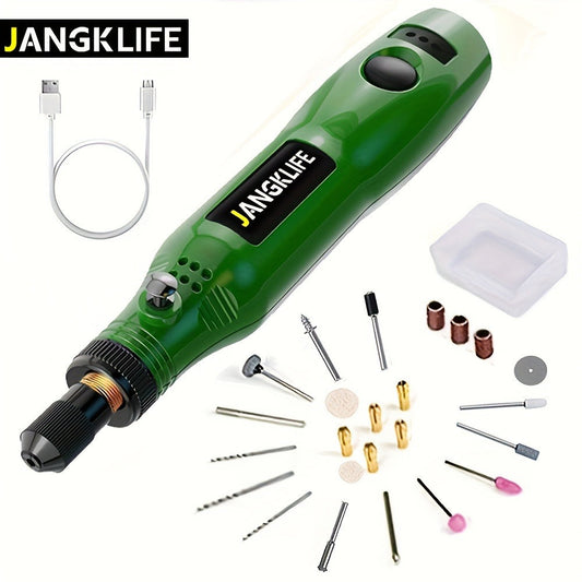 Mini Cordless Rotary Tool Kit, USB Rechargeable with 3 Speeds and Accessories