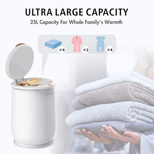 Electric Towel Warmer Bucket for Towels and Robes with 1-Hour Auto Shut-Off