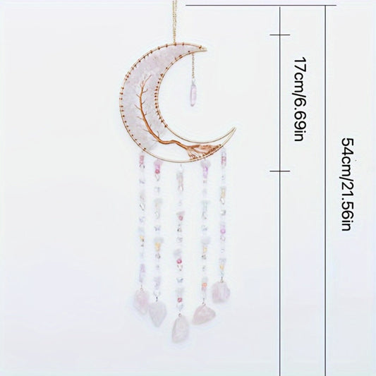 Moon Suncatcher Wall Hanging - Handmade Boho Dreamcatcher in 9 Decorative Styles