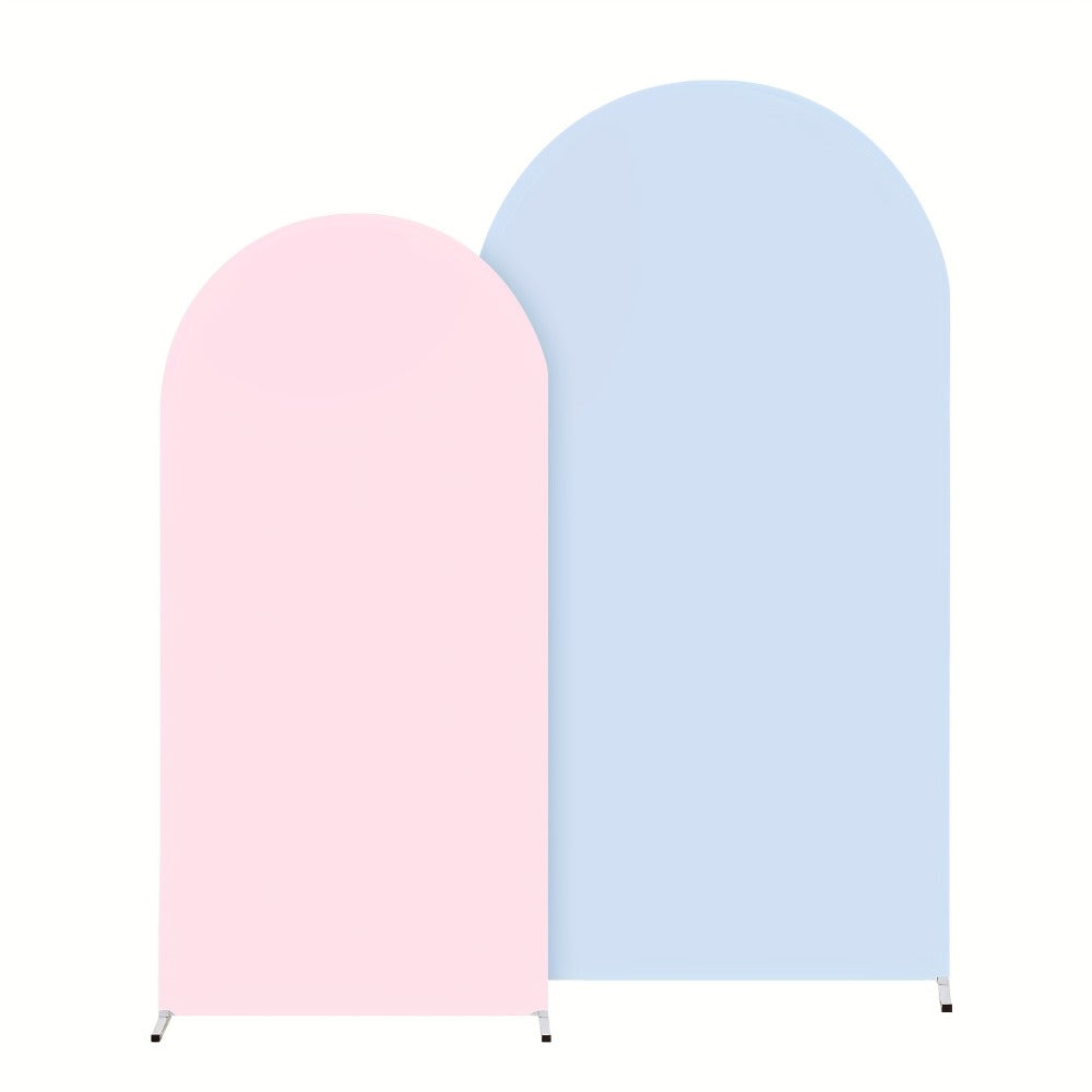 Wedding Arch Cover 2pcs Stretchable Wrinkle-Free Polyester Tight-Fit Arch Banner Covers with Zipper for Wedding Ceremony Birthday Gender Reveal Bridal Shower Graduation Party Decor