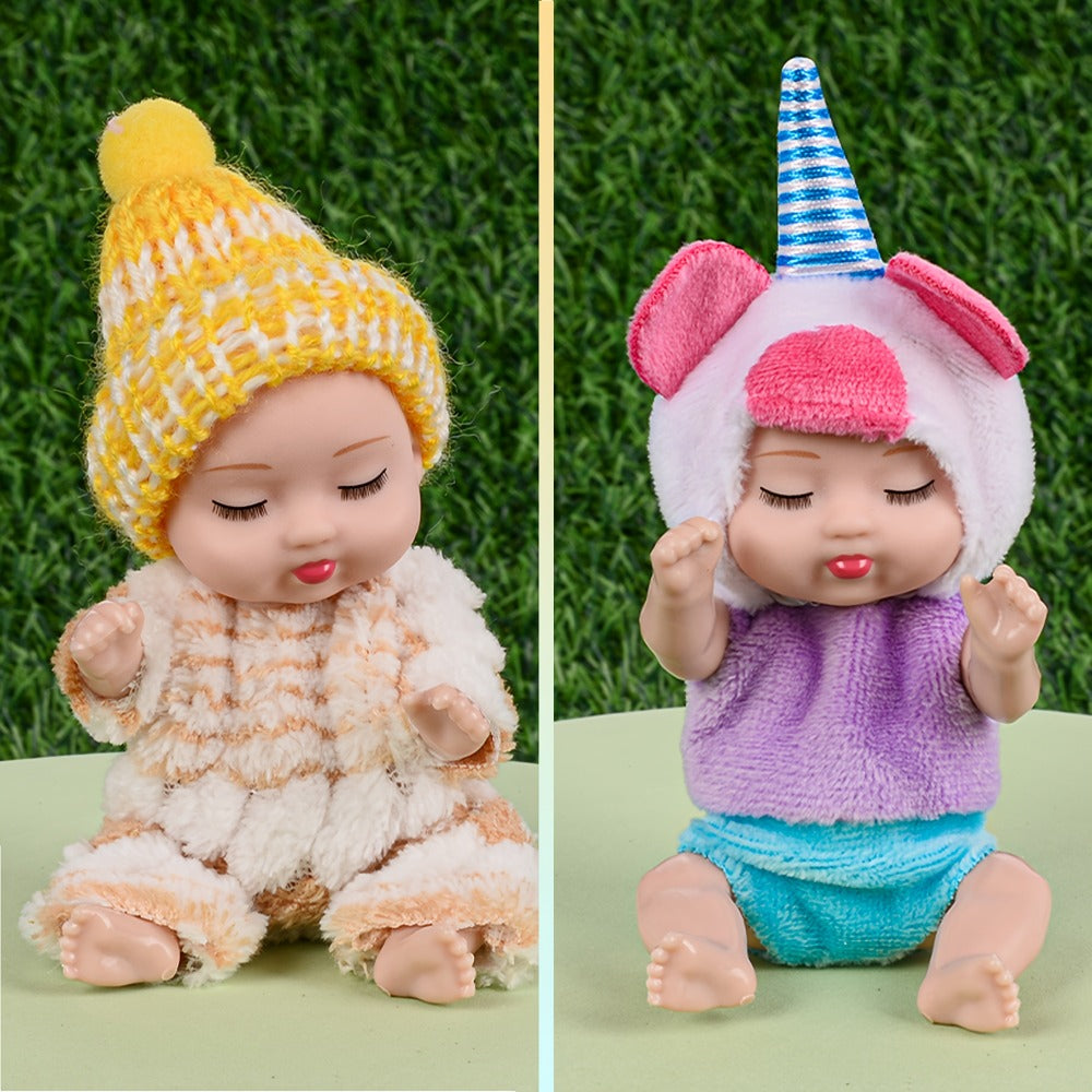 Mini Baby Dolls 8 Pack 4 Inch Animal Theme Outfits BPA-Free Non-Toxic ASTM Certified Miniature Doll Set Party Favor Stocking Stuffer Gift for Girls Ages 3-12 Birthday Christmas