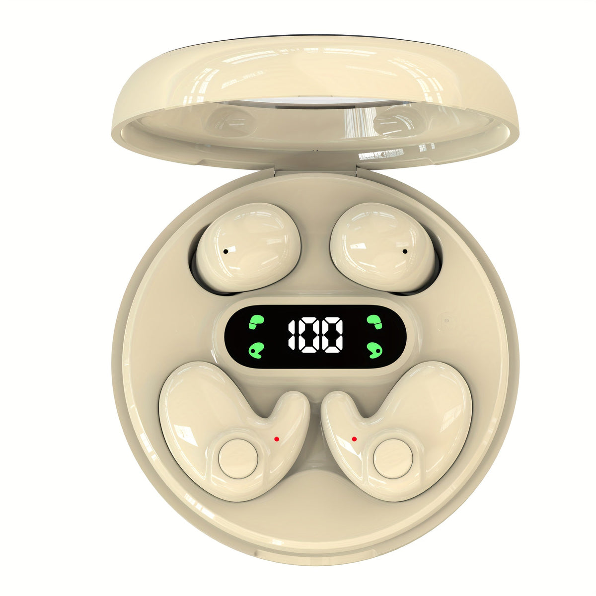 2-in-1 Wireless Earphones Couples Shared Audio Long Battery Life Clear Sound TV Movies Music Running Type-C Charging Condenser Mic Semi-Open iOS Android