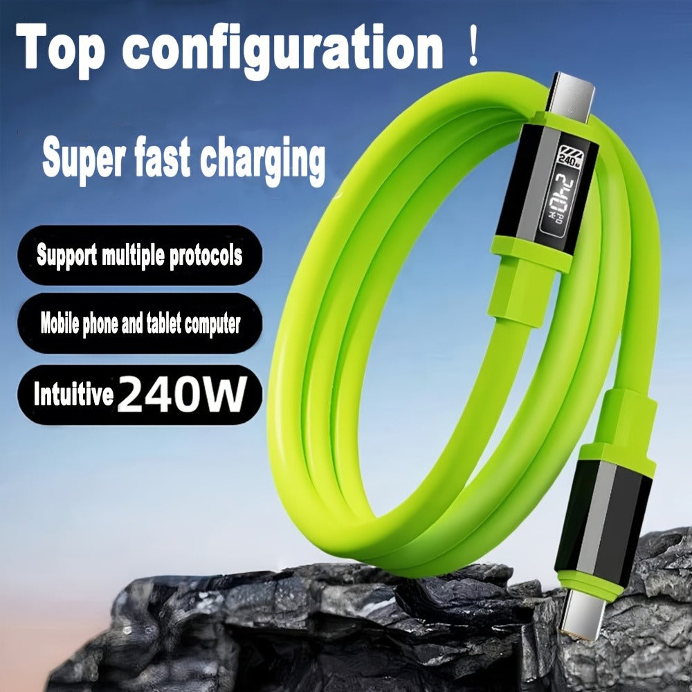 2-Pack USB-C to USB-C Super Fast Charging Cable with Data Transfer, Matcha Green, for Android Samsung Galaxy Google Pixel Xiaomi Redmi OPPO Vivo, Home Travel Car Charger Cord