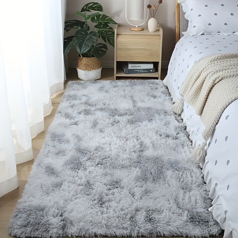Tie-Dye Shaggy Fluffy Area Rug Non-Slip Machine Washable – Soft Plush Fuzzy Carpet for Bedroom, Living Room, Hallway & Dorm – 6 Colors, 4 Sizes: 2x6, 3x5, 6x9, 8x10 Ft