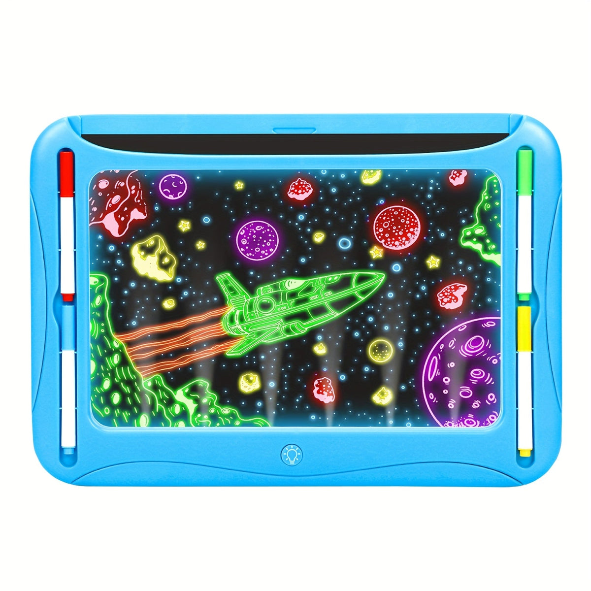 LED Light Up Drawing Board for Kids with 9 Double-Sided Tracing Cards & 6 Markers – Travel Doodle Board, 6 Colors