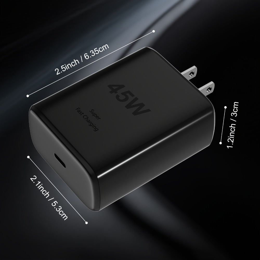 45W Super Fast Charging Block 2-Pack – USB-C Type-C Wall Charger for Samsung Galaxy S23 S22 S21 S20 Ultra Note 20 10 & iPhone 16 15 Pro Pro Max Plus, Compact Power Adapter Duo