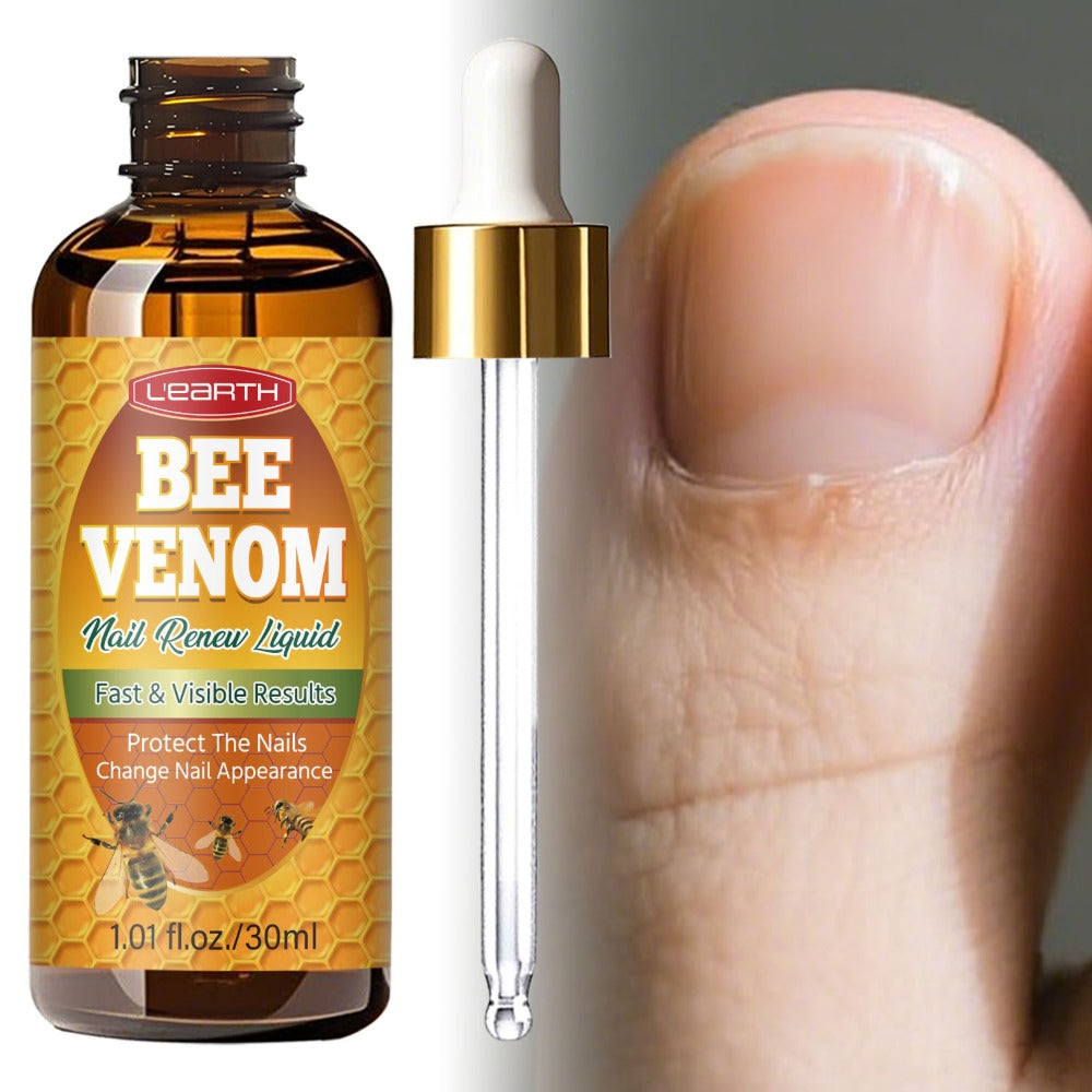 Toenail Repair Solution with Bee Venom Extra Strength Formula for Damaged Discolored Brittle Nails Nail Restoration Serum Visible Results in 7 Days 1.01 fl oz 30ml