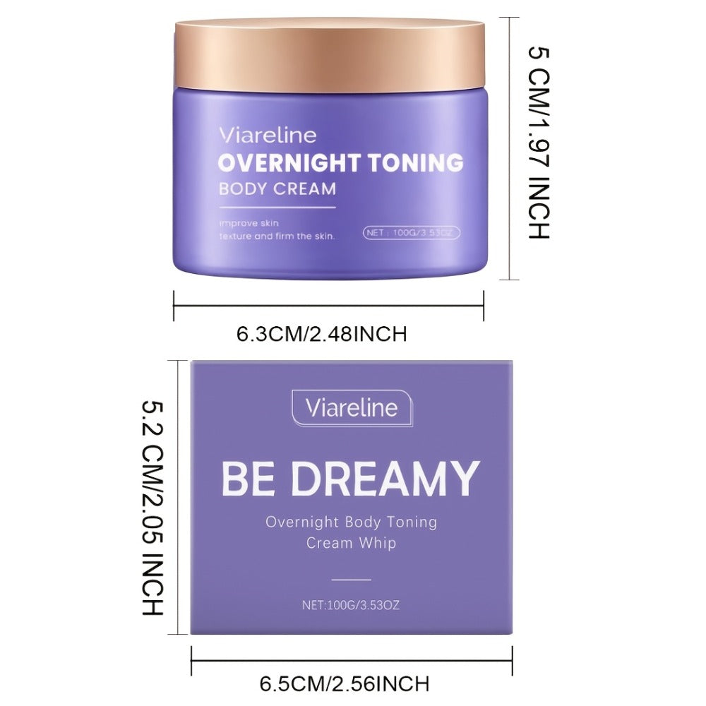 Overnight Body Toning Whip – Firming & Moisturizing Body Shaping Cream with Glycerin & Collagen | Works While You Sleep to Firm Nourish & Tone Skin | Unscented Lightweight Body Firming Cream for Women 3.53oz