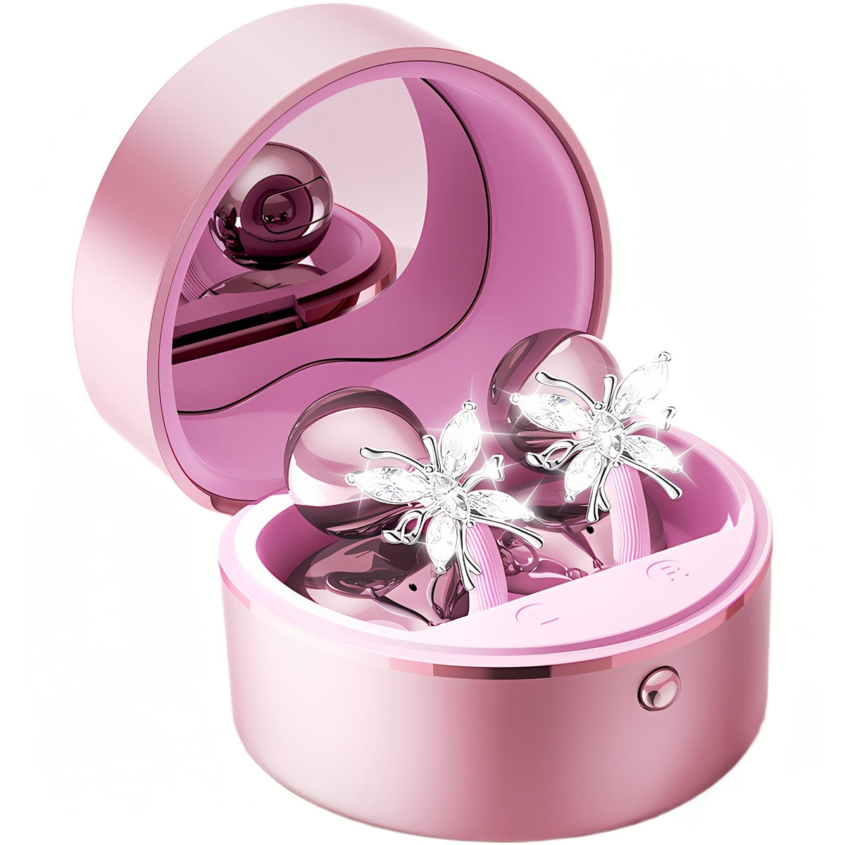 Butterfly Earring Wireless Earphones Open-Ear AI Translation HD Calls Touch Control Charging Case Non-In-Ear Jewelry Design Gaming Couple Headphones for iPhone Android Christmas Birthday Gift