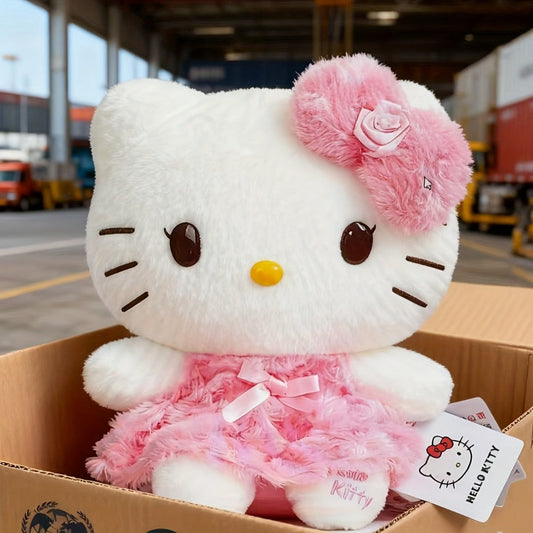 Hello Kitty Plush Doll in Pink Rose Dress, Listed 10-Inch Size