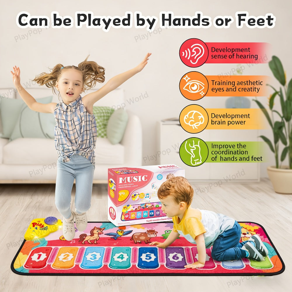 Farm Animal Kids Piano Mat with Musical Keys and Interactive Sounds