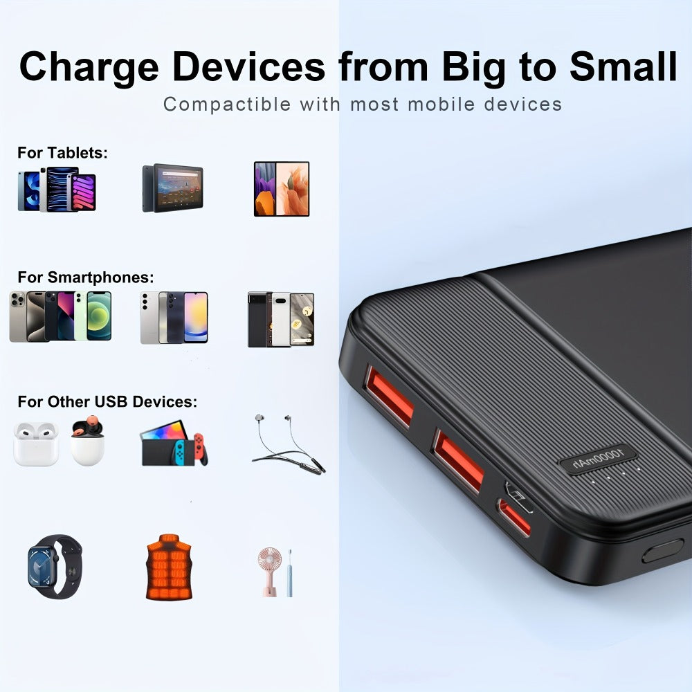 5V Heated Jacket Battery Pack 10000mAh PD 22.5W Quick Charge Portable Power Bank for Heated Vest Heated Gloves Heated Clothes Smartphone Tablet Outdoor Winter Camping Skiing Travel