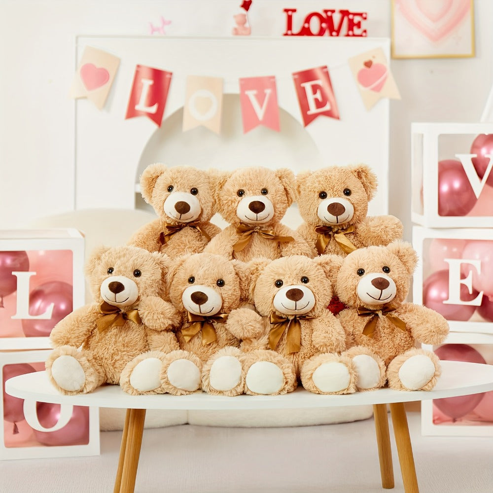 8-Pack Teddy Bears, 11-Inch Soft Plush in Dark Brown or Khaki