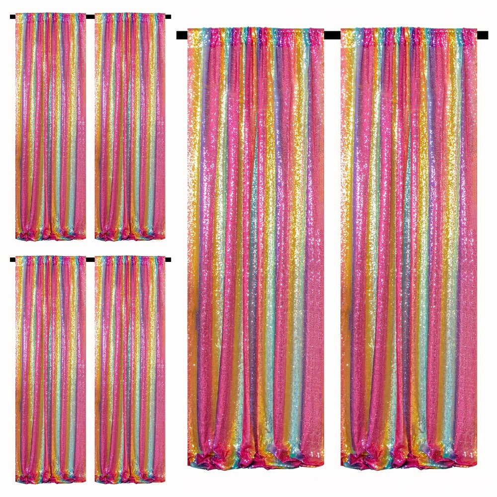 Sequin Backdrop Curtains 2FTx8FT Glitter Photography Background Panels for Party Wedding Birthday Stage Decoration Gold Yellow Shimmer Curtain Set 4 6 10 Panels Available
