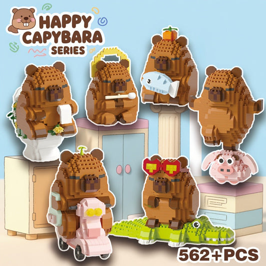 Capybara Micro Brick Scene Building Set with 4 Design Options