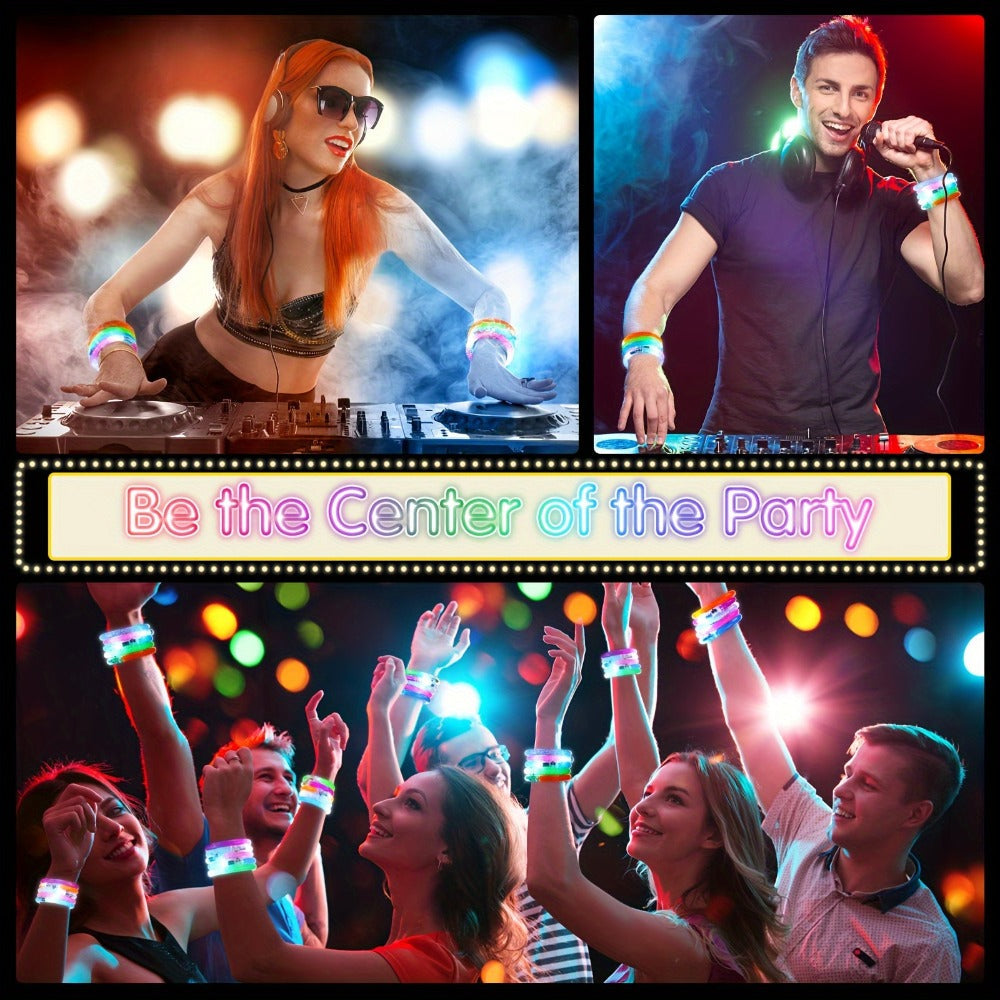 Glow Sticks Bracelets 100pcs 6 Colors LED Flashing Light Up Bracelet Set – Neon Party Supplies for Rave Concert Birthday Carnival Halloween Party Favors