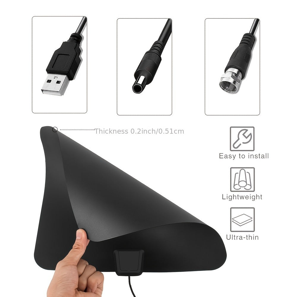 Portable Digital TV Antenna Indoor – 4K 1080P HD, 13.3 Ft Coaxial Cable, Free OTA Channels, Compatible with All Smart TVs, Model S108
