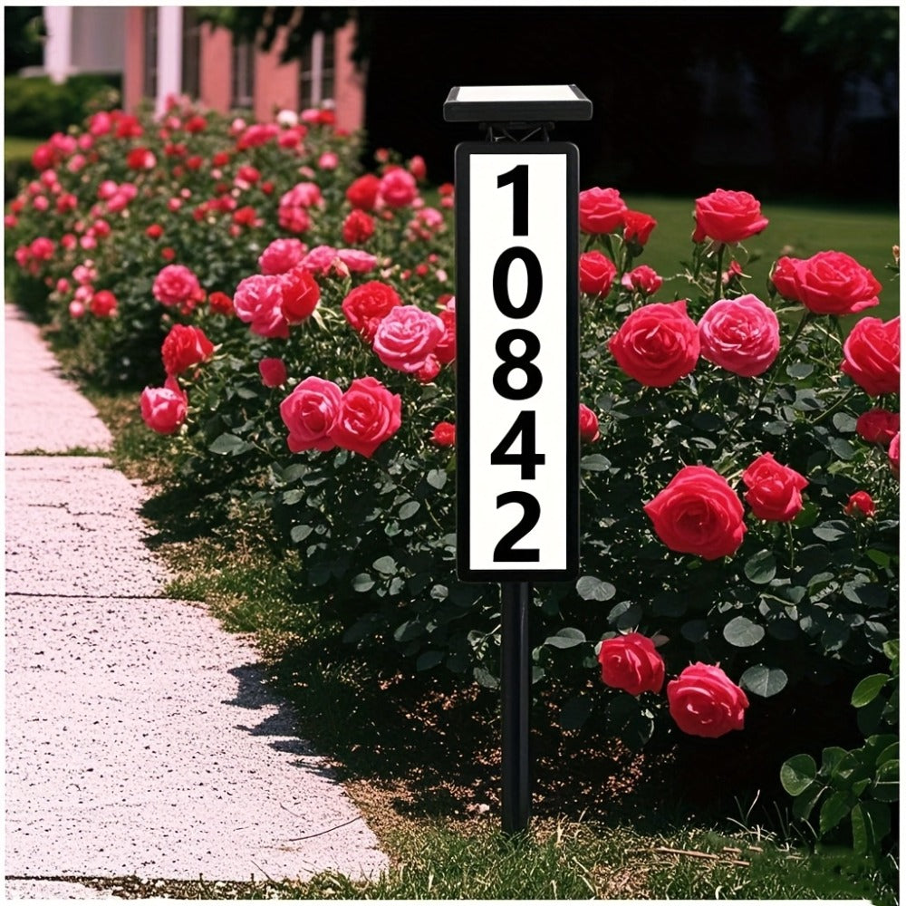 Solar House Number Light LED – DIY Address Sign with 38 LEDs, Switchable Warm & Cool White, IP44 Weatherproof, 270° Solar Panel, Auto On/Off for Home, Yard, Farm & Garden